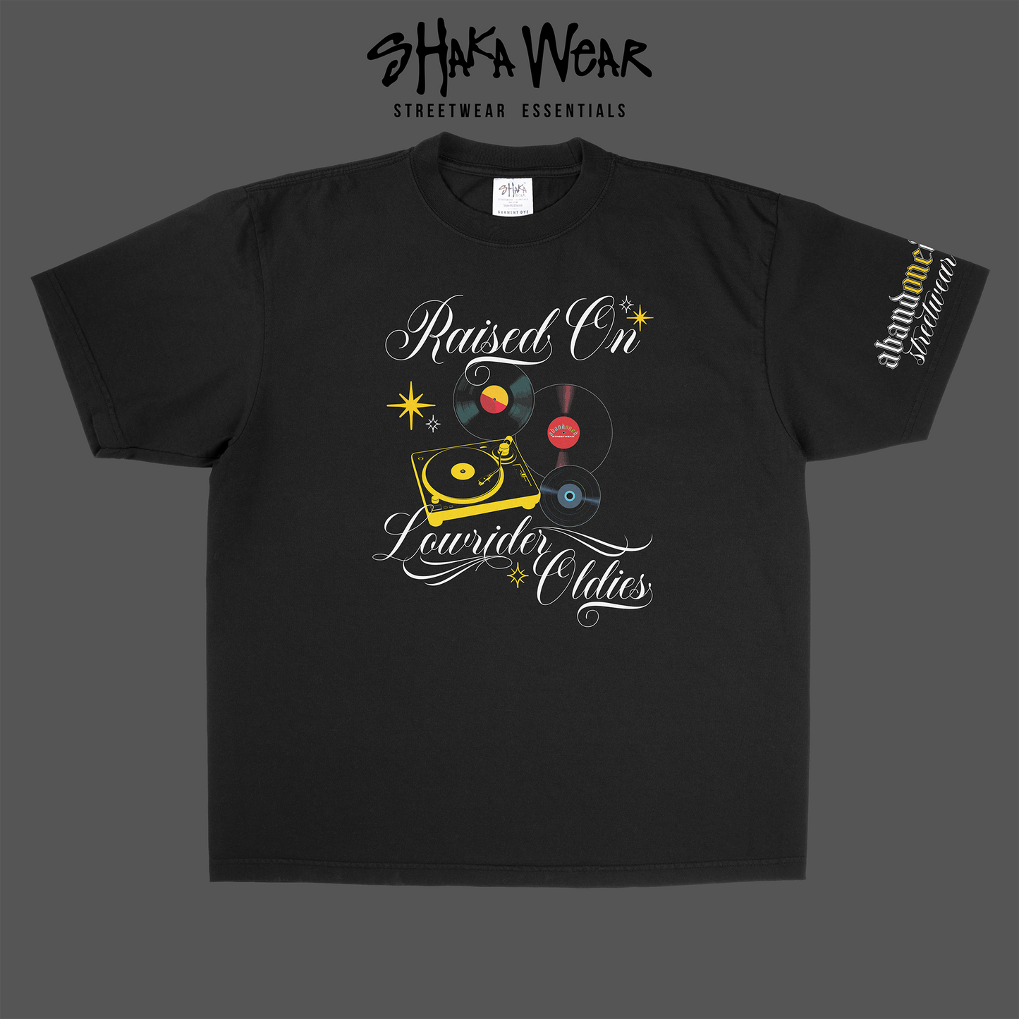 Raised On Lowrider Oldies V2.0 - Crewneck Tee (FRONT DESIGN) - Abandoned One